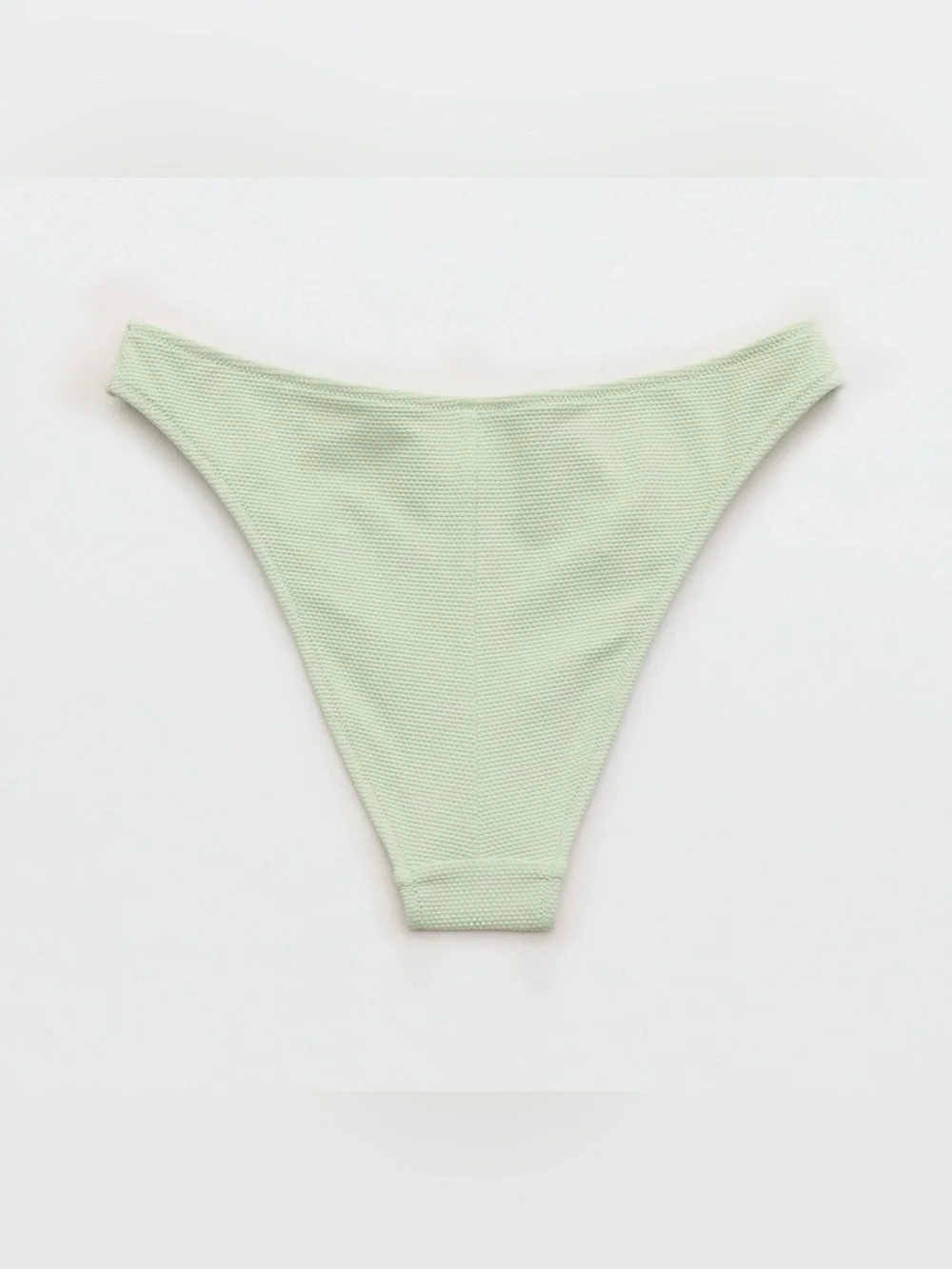 NWT Aerie Pique Mid Rise Cheeky Bikini Bottom Aloe Green
